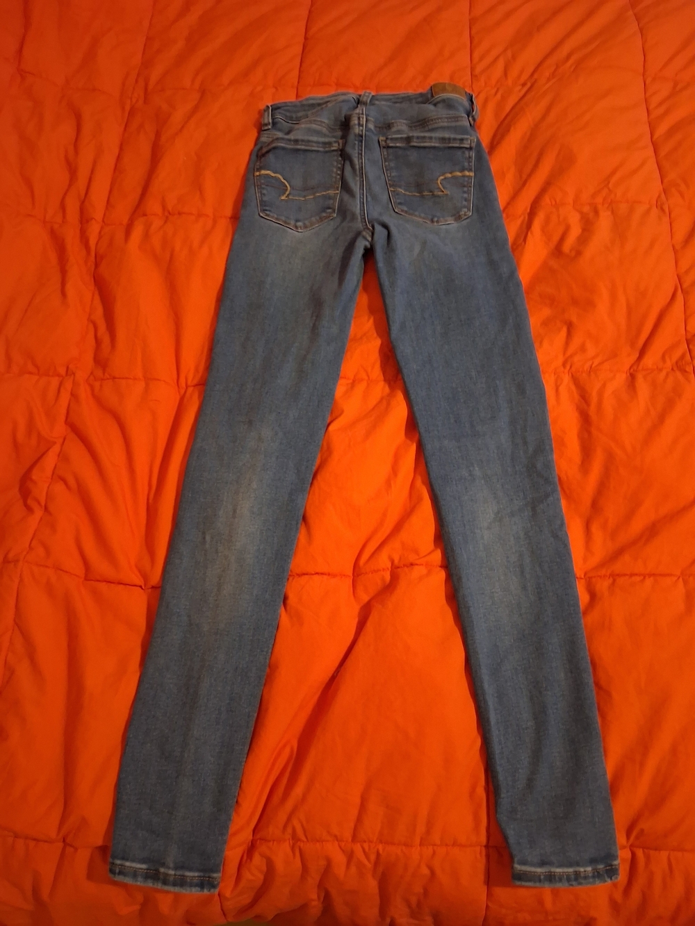 American Eagle Next Level Stretch Hi-Rise Jegging Blue Denim Jeans - Picture 2 of 9